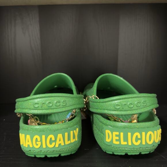 CROCS Lucky Charms Green Mens Size 10 with tons of Jibbitz BRAND NEW main image 6